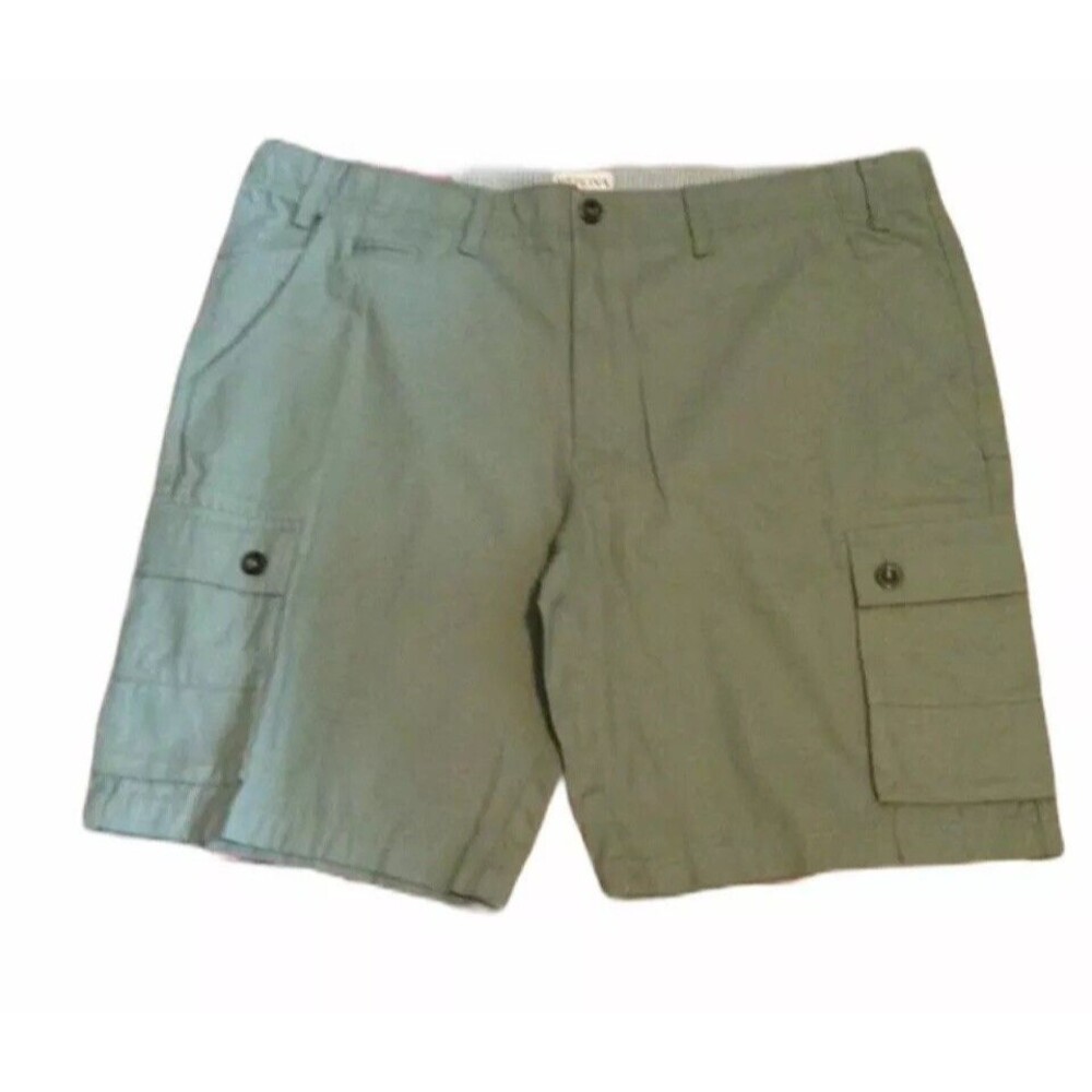 Merona Mens Green Cargo Shorts 100% Cotton Size 42